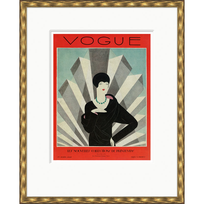 Vogue Cover, Spring Millinery, Harriet Meserole, March 1, 1927 Print by Harriet Meserole, Gold