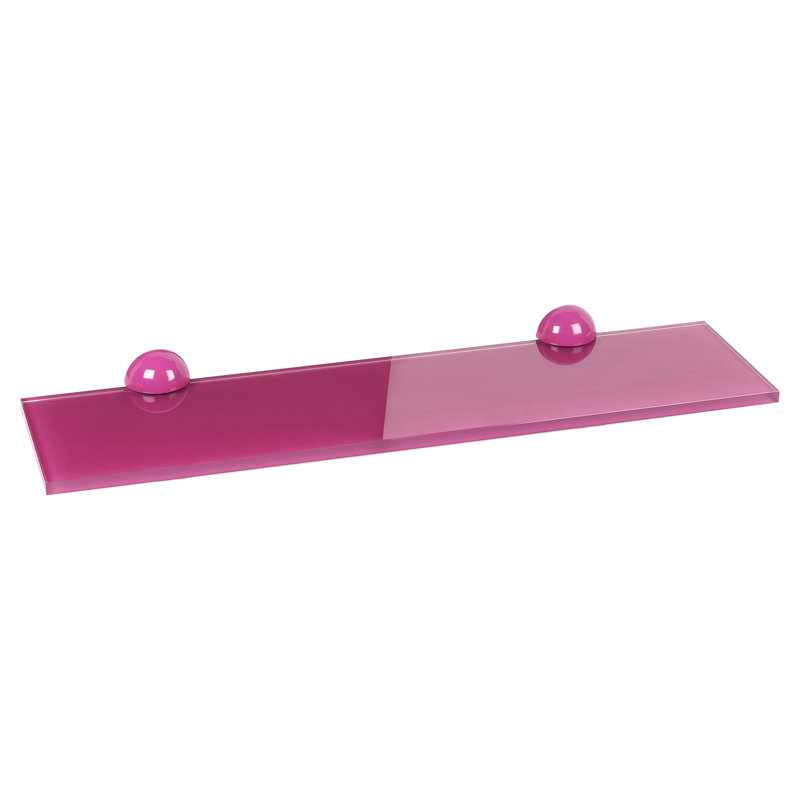 Amrutha Glass Bracket Shelf, 2cm H x 60cm W x 15cm D, Pink
