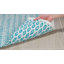 Tapis turquoise / ivoire en coton tissé à plat Modena-63695727