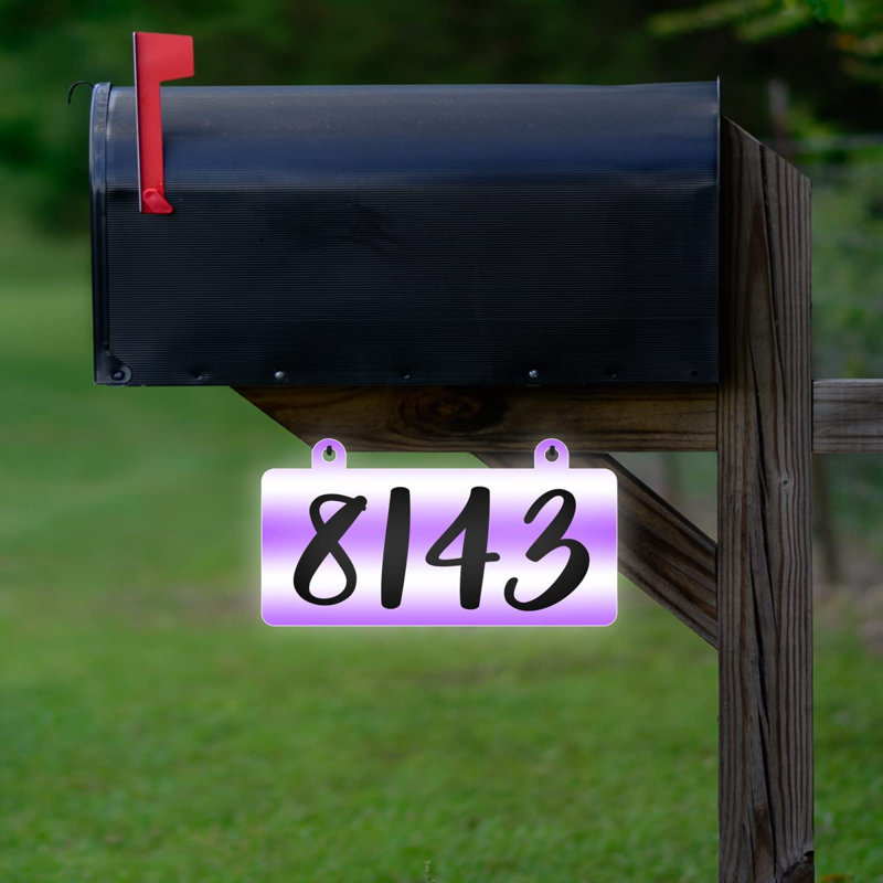 Plaque d'adresse sur 1 ligne, Mauve, Oui