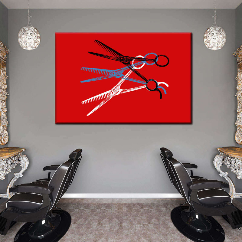 Ciseaux de coupe de cheveux, impression sur toile, H 8 po x l 12 po x P 1 po