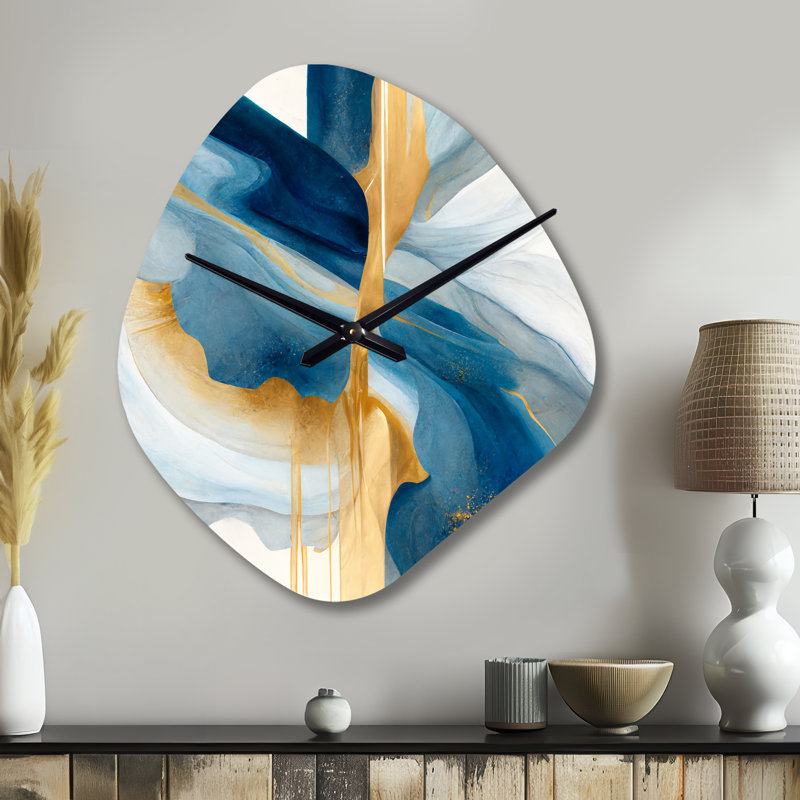 «Bold Expression Art I», horloge murale asymétrique en spirale abstraite, Grand