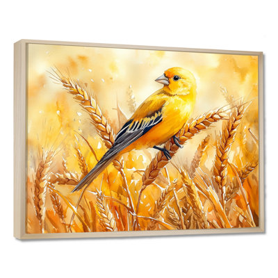 Chardonneret dans le champ de blé II - art mural oiseau