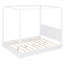 Lit à baldaquin blanc avec DEL pour zone pour grand lit, lit plateforme, décoration de chambre à coucher complémentaire à DEL, intemporel-1585570641