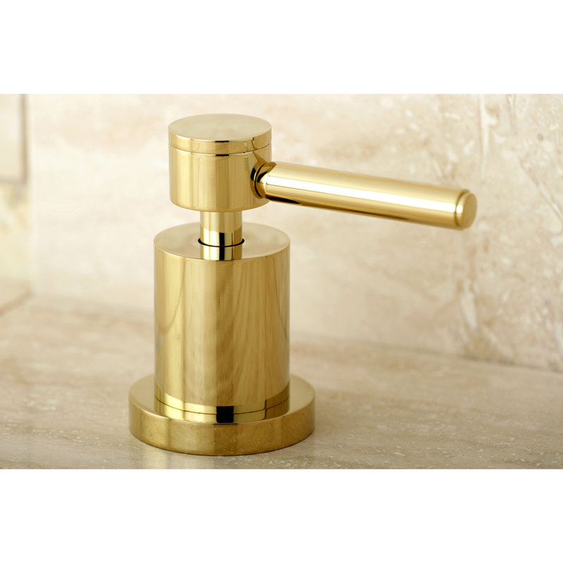 Kingston Brass Concord Two-Handle 3-Hole Deck Mount Roman Tub Faucet, Polished Brass