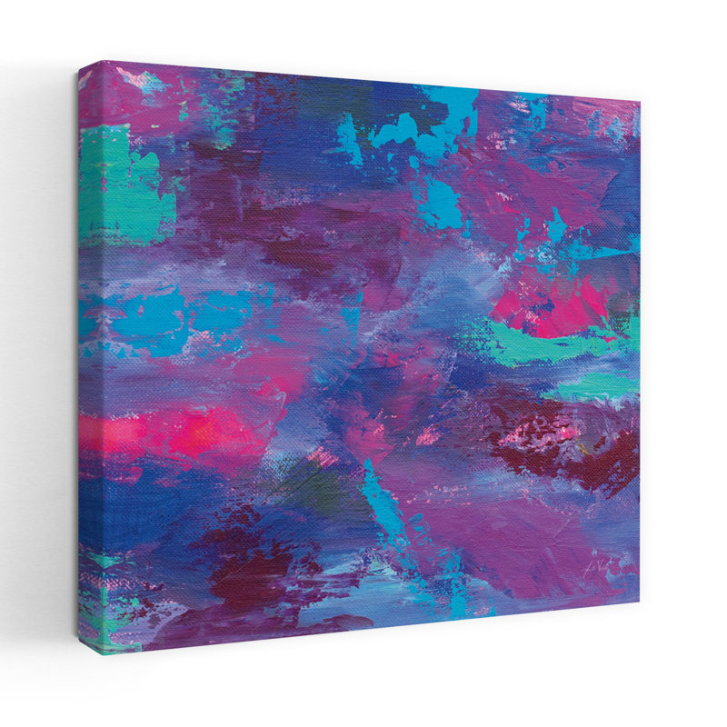 Délice contemporain avec art abstrait bleu, H 18 po x l 18 po
