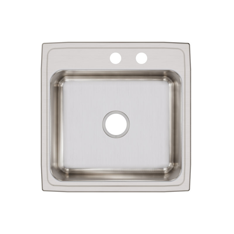 Lustertone 22" L x 22" W Drop-In Kitchen Sink, MR2 hole