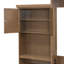 Grand lit escamotable en bois - Lit rabattable peu encombrant avec décor à persiennes et tablettes de rangement multifonction