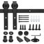 Ensemble de quincaillerie pour porte de grange coulissante standard rustique de 1,5 m (5 pi) à un seul rail-139865134-139865138