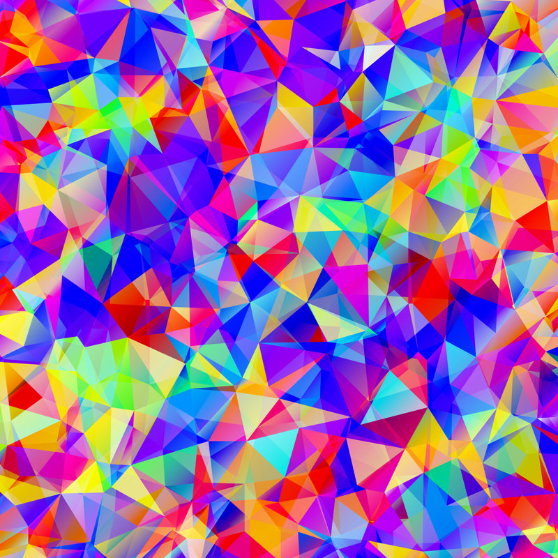 Abstract Colourful Triangle - Wrapped Canvas Print, 51cm H x 51cm W x 3.8cm D