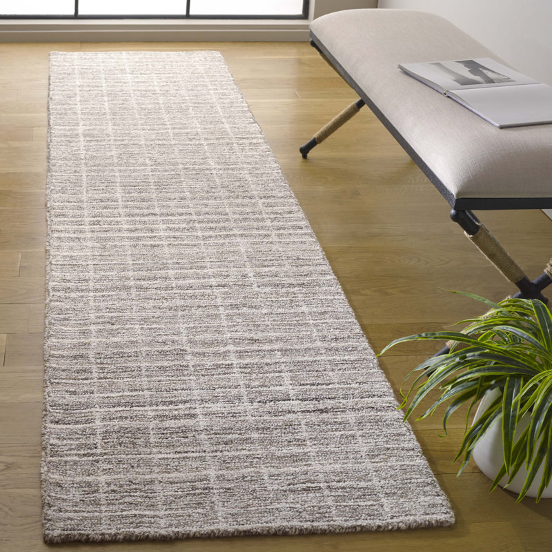 Tapis en laine / coton touffeté à la main Alameda, Tapis de couloir 2 pi 3 po x 9 pi
