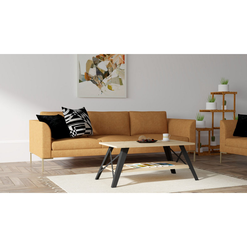 Table basse à 4 pieds avec rangement