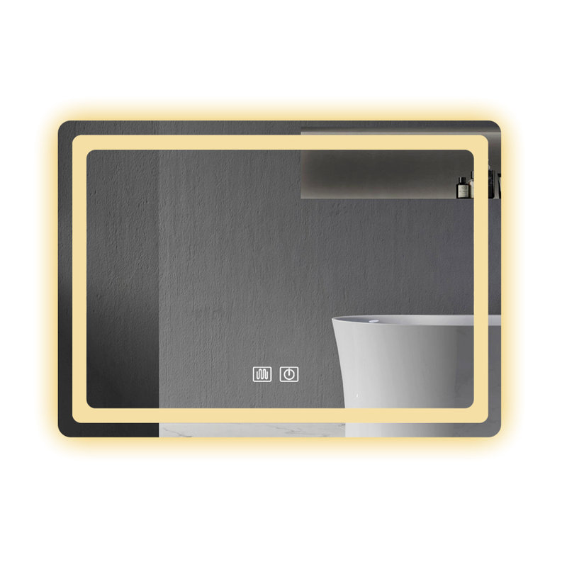 20,06 po Large miroir de salle de bain à DEL - Trait de brouillard, longue durée de vie, méthode d'éclairage facile à installer, revêtement en aluminium, durabilité