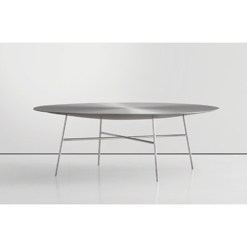 Bassa Coffee Table, Brushed Stainless Steel