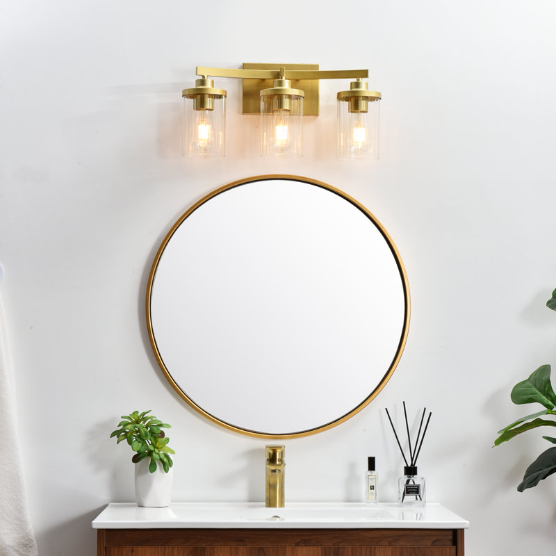 Dariela Dimmable Vanity Light, 10" H x 18" W x 18" D, Gold, 3 Lights