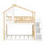 Lit superposé de style maison avec escalier de rangement et barrière de sécurité