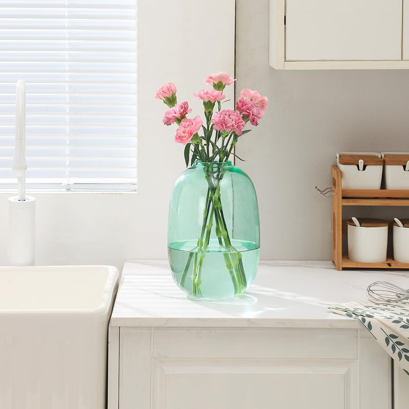 Glass Table Vase, Teal