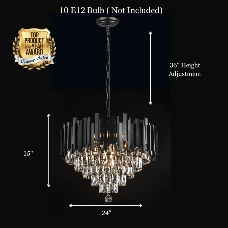 Lustre à 10 lumières avec cristal Osose