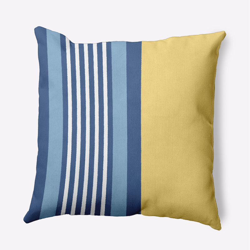 Housse de coussin d'extérieur carré Sail, Sun & Fun, 16 po x 16 po, Jaune / Bleu