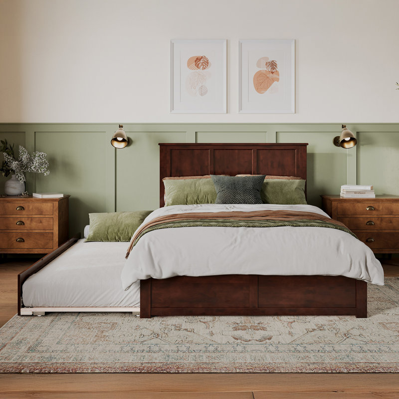 Amison Solid Wood Platform Bed, Walnut