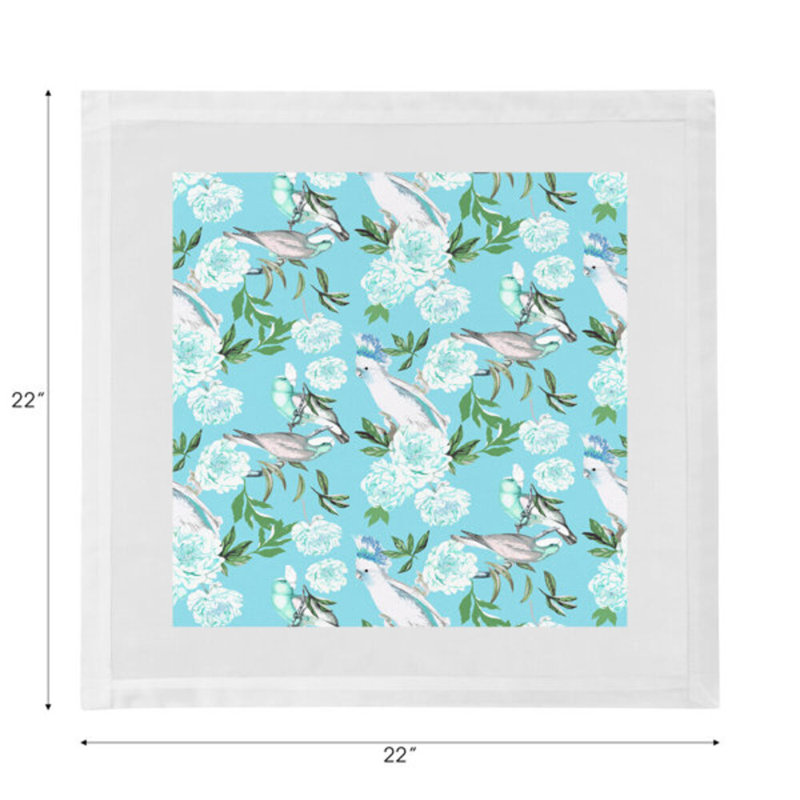 Peony Inspira Cotton Sateen Dinner Napkins, Azure