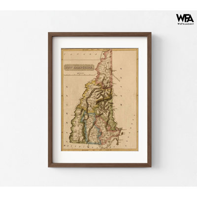 «New Hampshire 1817» par cartes rétro, affiche des États-Unis, bureau de poste, décor du New Hampshire, art mural Office fédéral, décor du New Hampshire