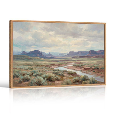 Tableau sur toile représentant la vallée de Mesa avec une rivière sinueuse