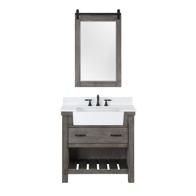 Villareal 36'' Single Bathroom Vanity with Stone Top