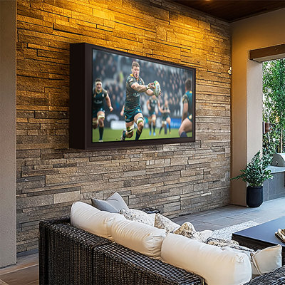 Outdoor tv Cover 75“ Weatherproof Black Television Enclosure with Bracket and Lock