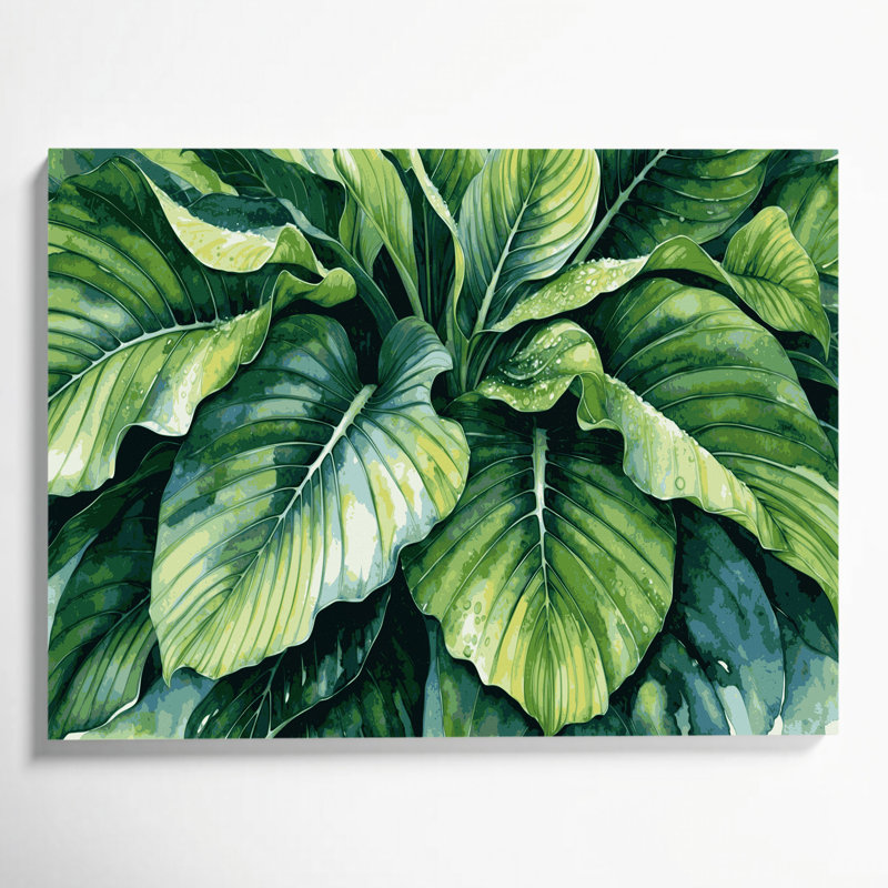 Art mural sur toile Botanical Colocasia, H 11 po x l 14 po