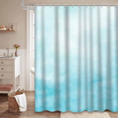 Rideau de douche à l'eau de mer et aquarelle abstraite avec 12 crochets
