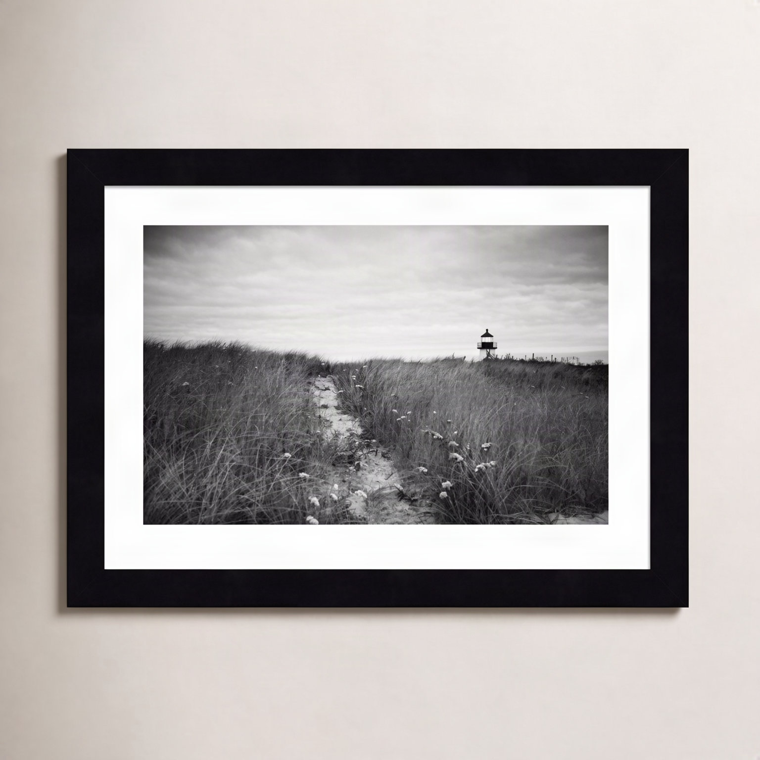 Nantucket Lighthouse Photo Print, Black, 10" H x 13" W