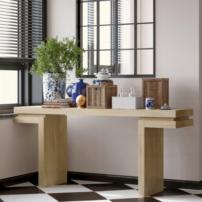 Console très large de 66 po en placage de bois véritable