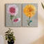 «Chrysanthemum on Grey III», ensemble de 2 reproductions d'art-1223403436-1223403443-1223403435