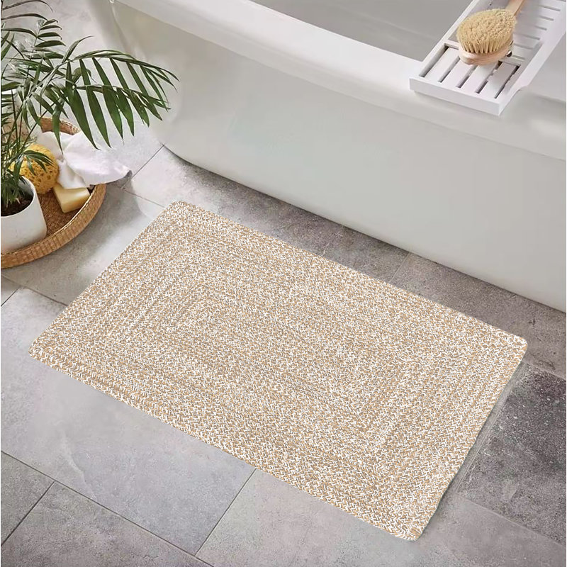 Tapis bohémien réversible en coton naturel, Rectangle 1 pi 75 po x 2 pi 8 po