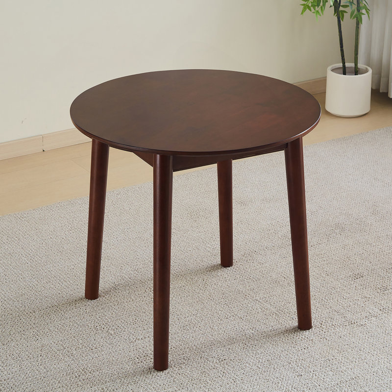 Table ronde en noyer, entièrement en bois massif, pouvant accueillir de 2 à 4 personnes, d'un diamètre de 31,5 po, Noyer