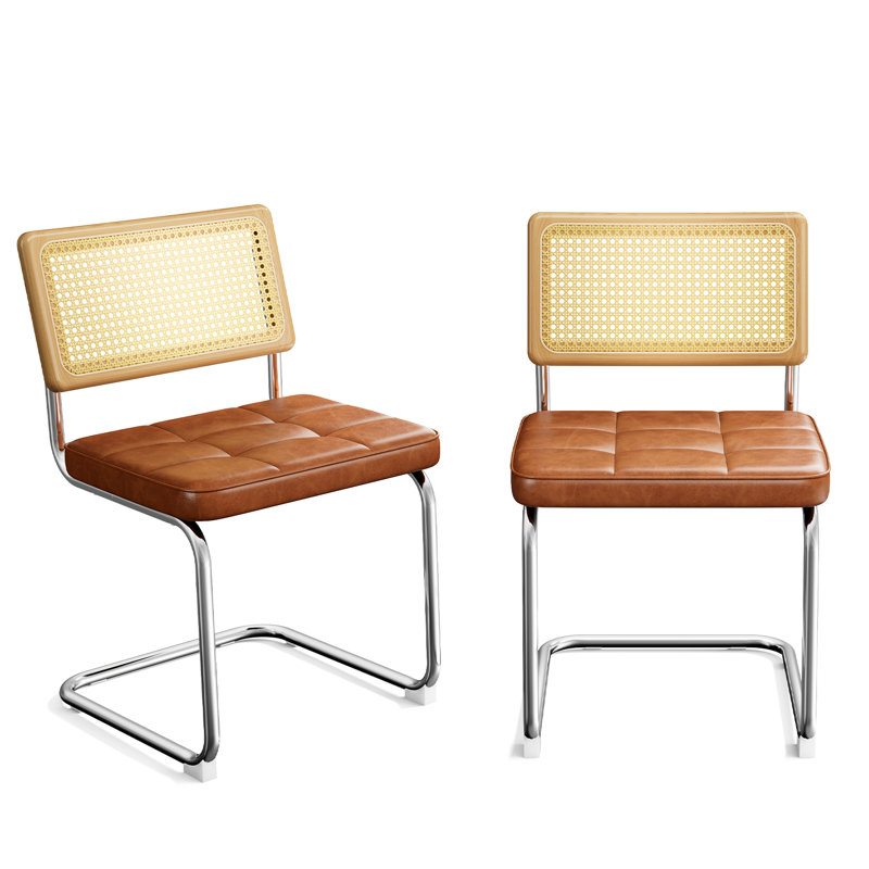 Chaises de salle à manger en rotin, Brun