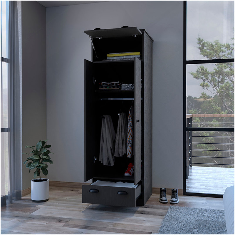Armoire Dumas, chambre à coucher, noir, Noir