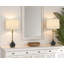 Lampe de table Midlands 74,3 cm (29,25 po) de hauteur, métal laiton antique, marbre noir, 150 W, ampoule E26 à 3 intensités, abat-jour blanc