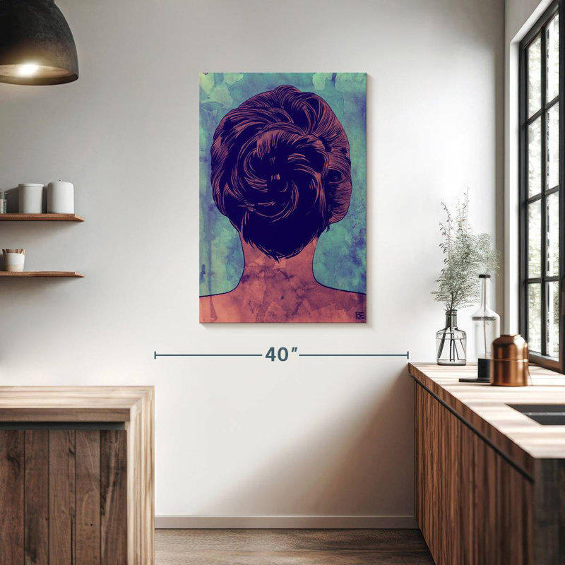 Un chignon, H 39 po x l 26 po
