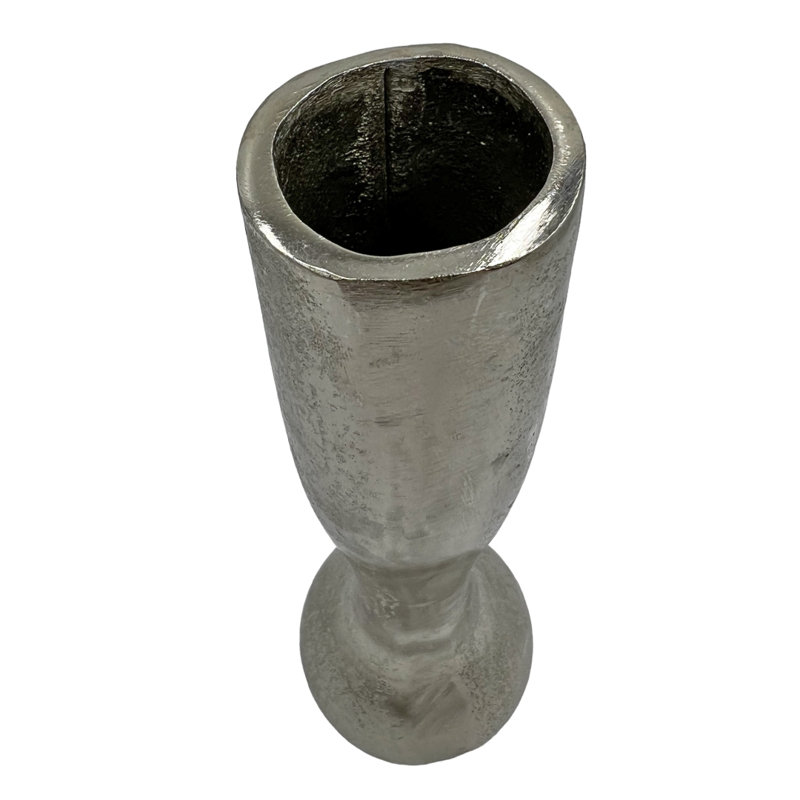 Kinzah Handmade Aluminum Table Vase, Silver