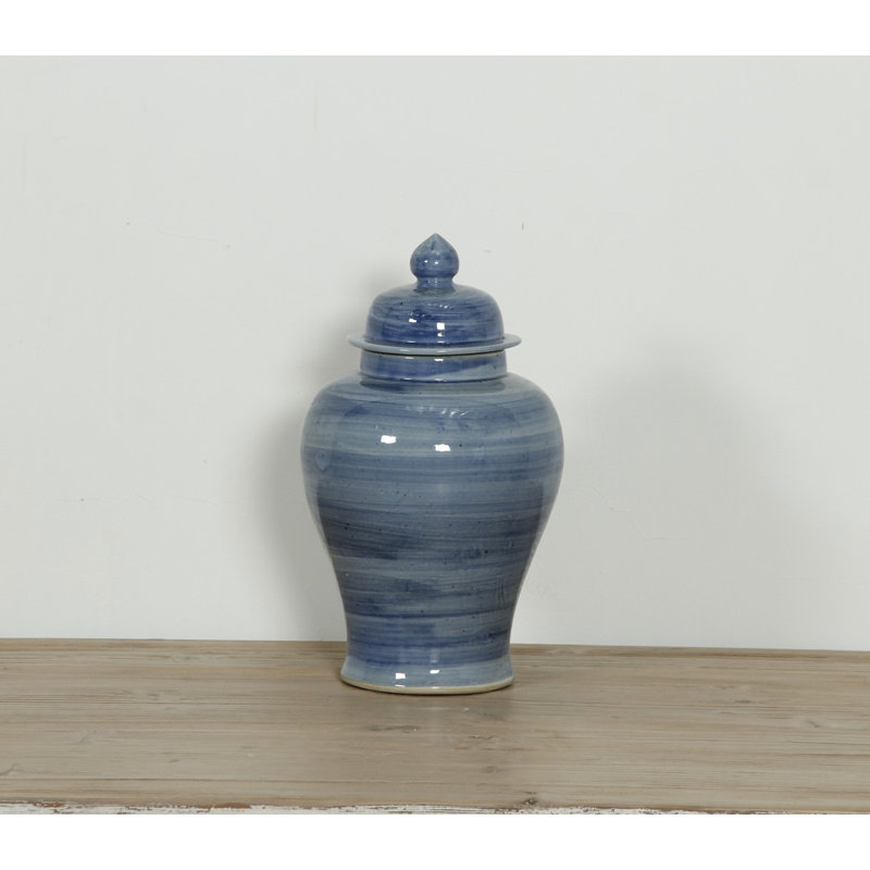 Daizhaun Ceramic Jar, 15.35" H x 8.3" W x 8.3" D