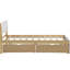 Lit simple avec 2 tiroirs pour un meilleur rangement - lit blanc brillant et chêne, et avantages du tiroir-1254476896