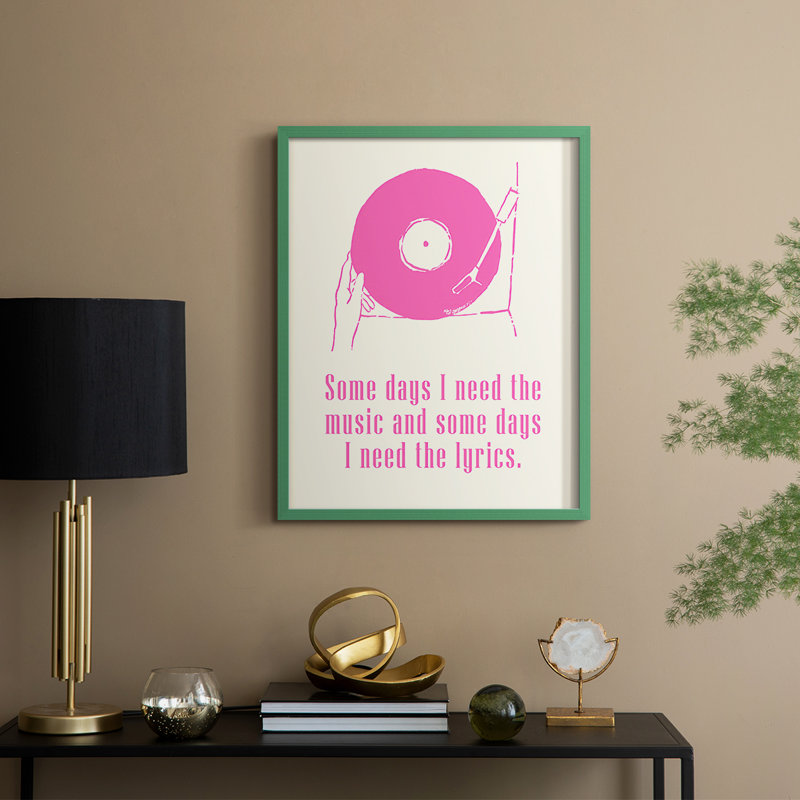 «Sweet Melody II», reproduction encadrée - bois massif, H 21 po x l 17 po, Vert