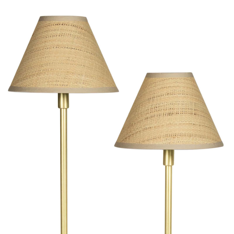 Polly Double Arm Table Lamp, Brass, Tan