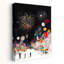 City Fireworks Celebration Colorful Playful Vibrant City Wall Art Print 1 Piece Wrapped Canvas Wall Art-720816862