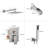 Kubik 12 in. Square Shower System with Tub Spout (Valve Included)-126375070