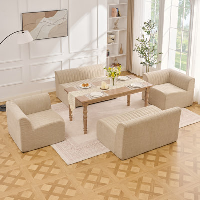 Banc de salle à manger modulaire rembourré 6 places