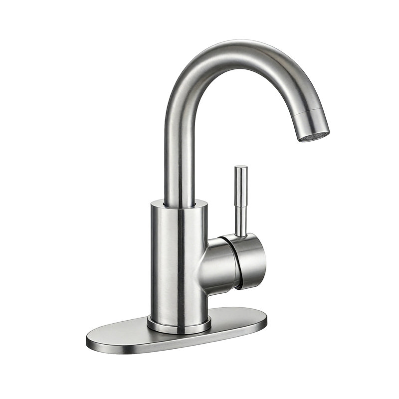 Topcraft Single-Hole Single-Handle Bathroom Sink Faucet With Base Plate