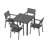Chamblee Nika Outdoor PS Aluminum Alloy Square Table 5-Piece Dining Set, Suitable For Patio Gatherings-124583520